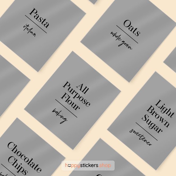 36 Labels • Silver S. Minimalist Pantry for Kitchen • Organization Pantry Labels - Picture 17 of 17